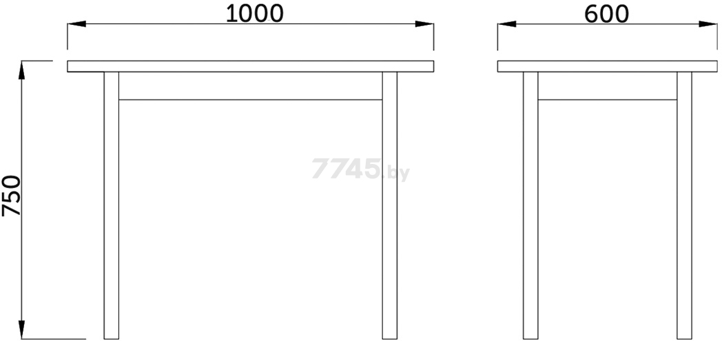 Стол кухонный FORT Прямоугольный пластик белые листья/хром 100x60x75 см (64174) - Фото 3