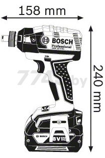 Гайковерт аккумуляторный ударный BOSCH GDX 18 V-EC Professional (06019B9102) - Фото 3