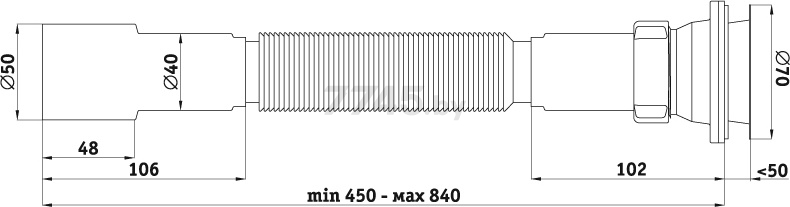 Сифон АНИ ПЛАСТ гофрированный 1 1/2" 40-50 (G106) - Фото 2