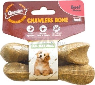 Лакомство для собак GNAWLERS Bone Beef картон 8 см 36 г 2 штуки (G890)