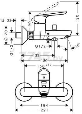 Набор смесителей HANSGROHE Logis E (71177000+71415000+26532400) - Фото 3