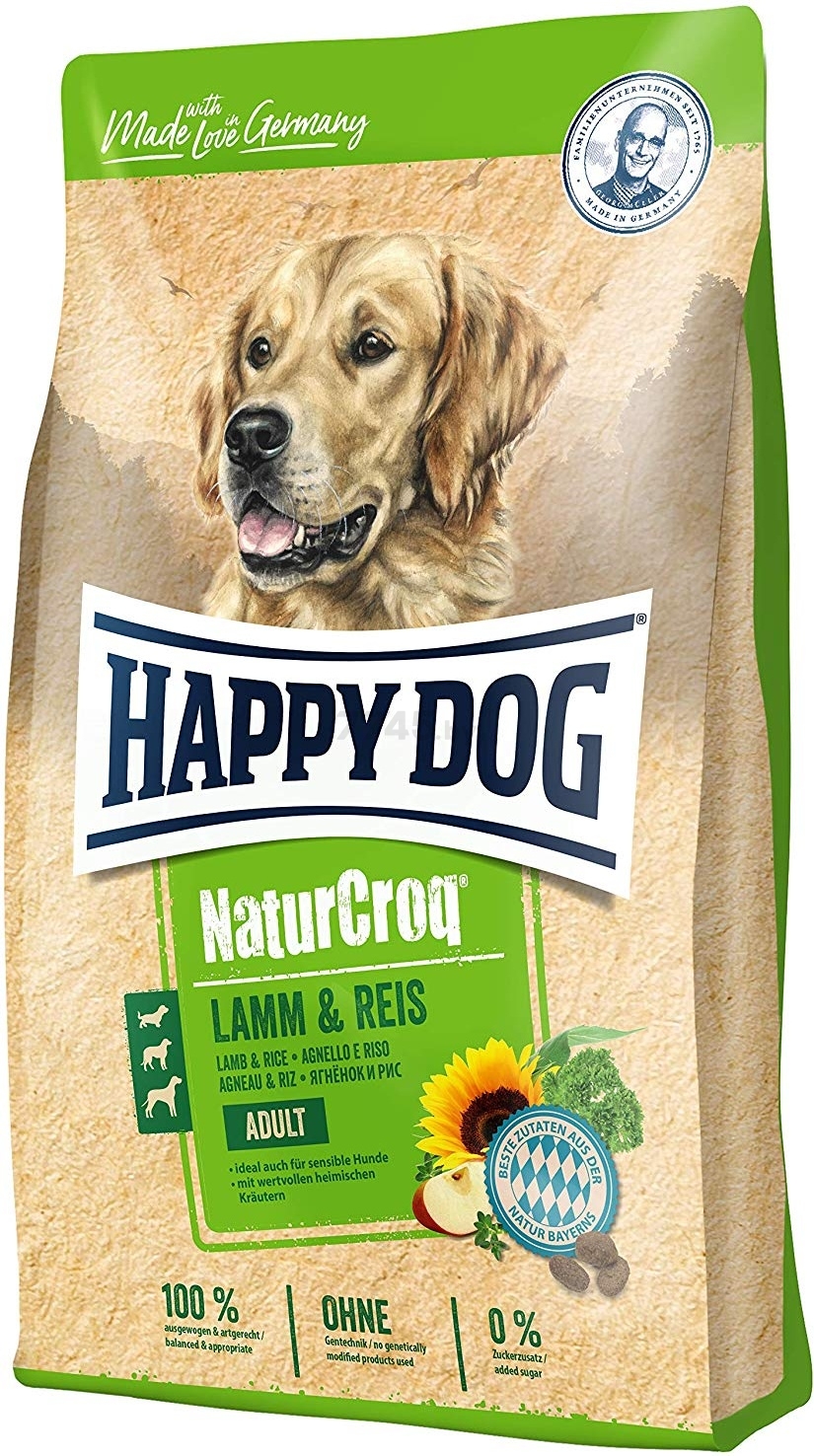 Сухой корм для собак HAPPY DOG NaturCroq ягненок с рисом 15 кг (60526)