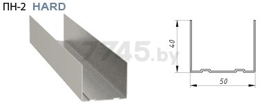 Профиль П-образный швеллер АЛБЕС ПН-2 Hard 50х40х0,6 мм 3 м - Фото 2