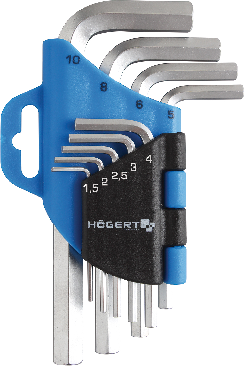Набор ключей шестигранных 1,5-10 мм 9 предметов HOEGERT (HT1W802)