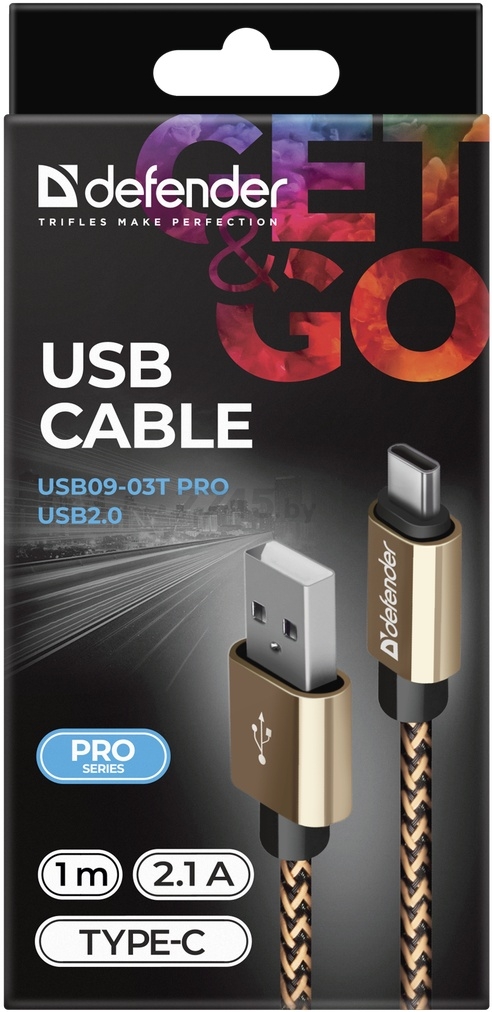Кабель DEFENDER USB09-03T PRO USB-A - USB-C золотистый (87812) - Фото 3