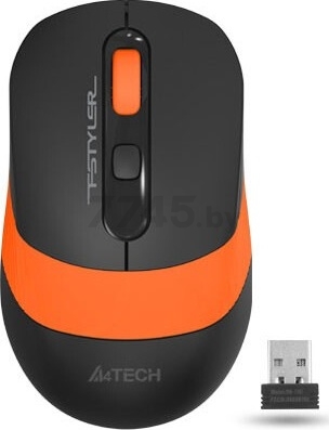 Мышь беспроводная A4TECH Fstyler FG10 черная/оранжевая