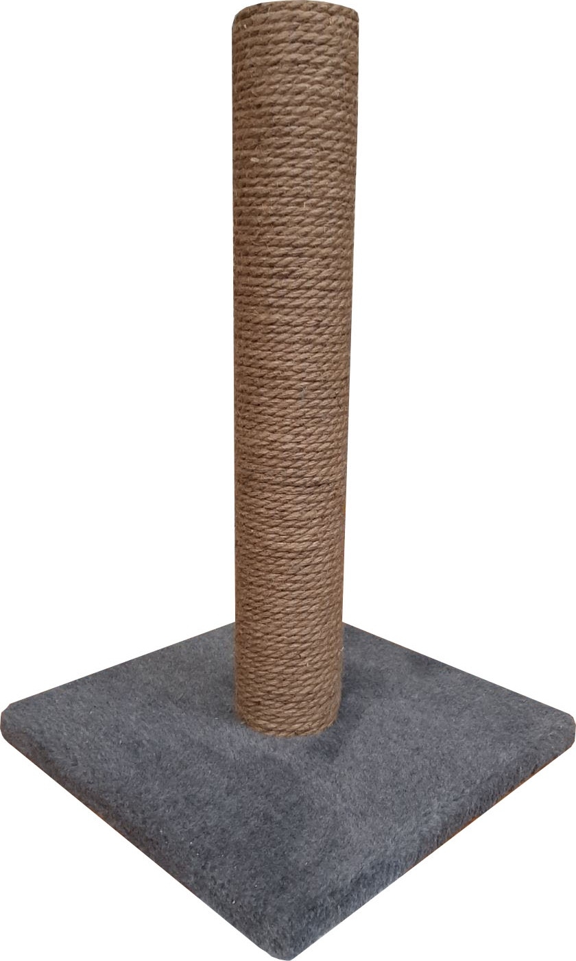 Когтеточка из джута CAT-HOUSE Столбик 31×31×50 см серый (4810801202284)