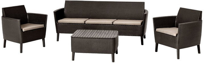 Комплект мебели садовой KETER Salemo 3-sofa Set коричневый (238591)