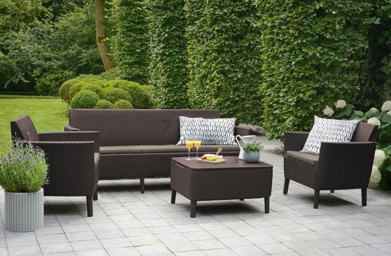 Комплект мебели садовой KETER Salemo 3-sofa Set коричневый (238591) - Фото 2