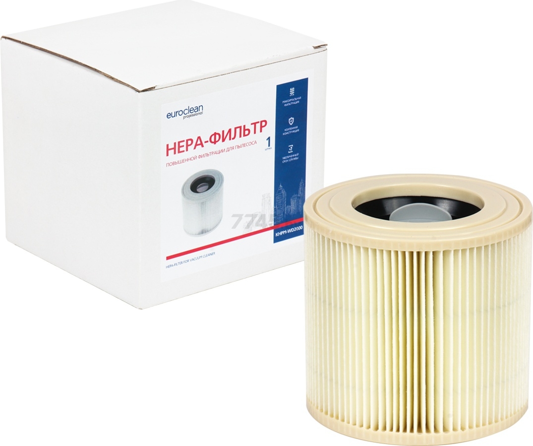 HEPA-фильтр для пылесоса EURO CLEAN для Karcher WD 2/WD 3 (KHPM-WD2000)