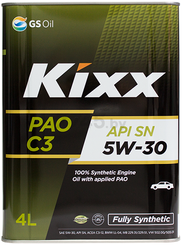 Моторное масло 5W30 синтетическое KIXX PAO C3 4 л (L209144TE1)