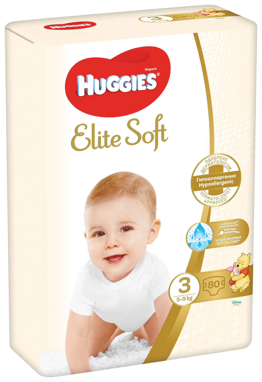 Подгузники HUGGIES Elite Soft 3 Midi 5-9 кг 80 штук (5029053545295) - Фото 2