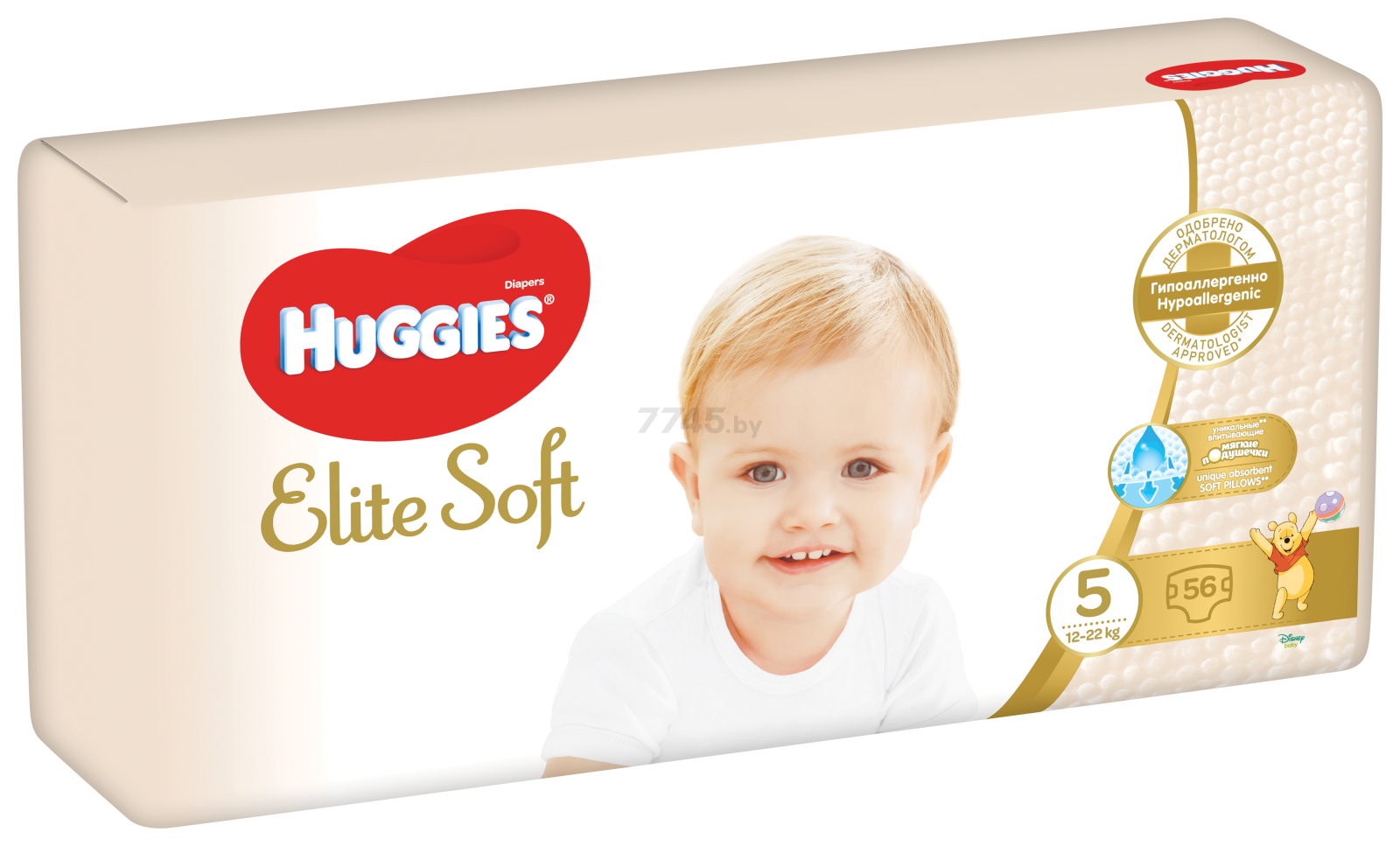 Подгузники HUGGIES Elite Soft 5 Junior 12-22 кг 56 штук (5029053545318) - Фото 2