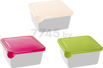 Контейнер пластиковый для пищевых продуктов GIARETTI Браво квадратный 0,45 л (GR1030МИКС)