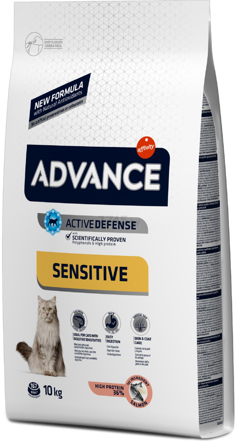 Сухой корм для кошек ADVANCE Sensitive лосось 10 кг (8410650239194)