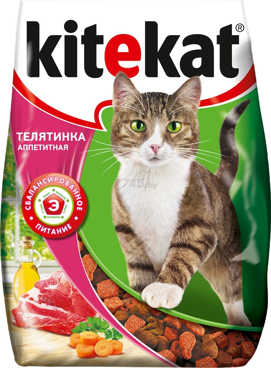 Сухой корм для кошек KITEKAT Телятинка аппетитная 0,35 кг (4607065371227) - Фото 4