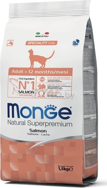 Сухой корм для кошек MONGE Speciality Adult лосось 1,5 кг (8009470005517)