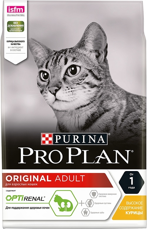 Сухой корм для кошек PURINA PRO PLAN Original Adult курица 3 кг (7613036509305)