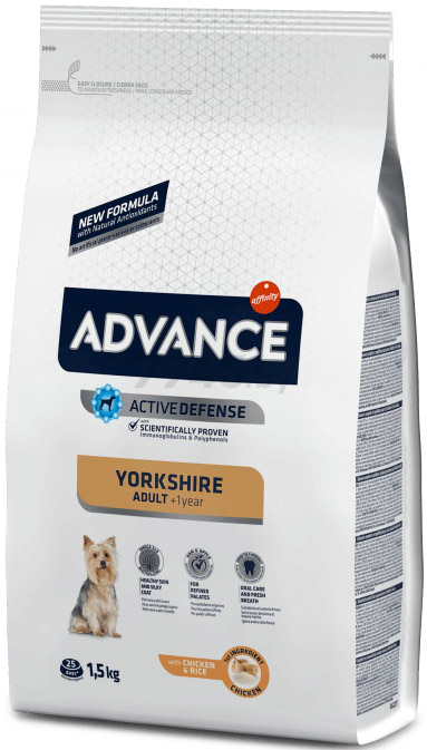 Сухой корм для собак ADVANCE Yorkshire курица с рисом 1,5 кг (8410650170480)