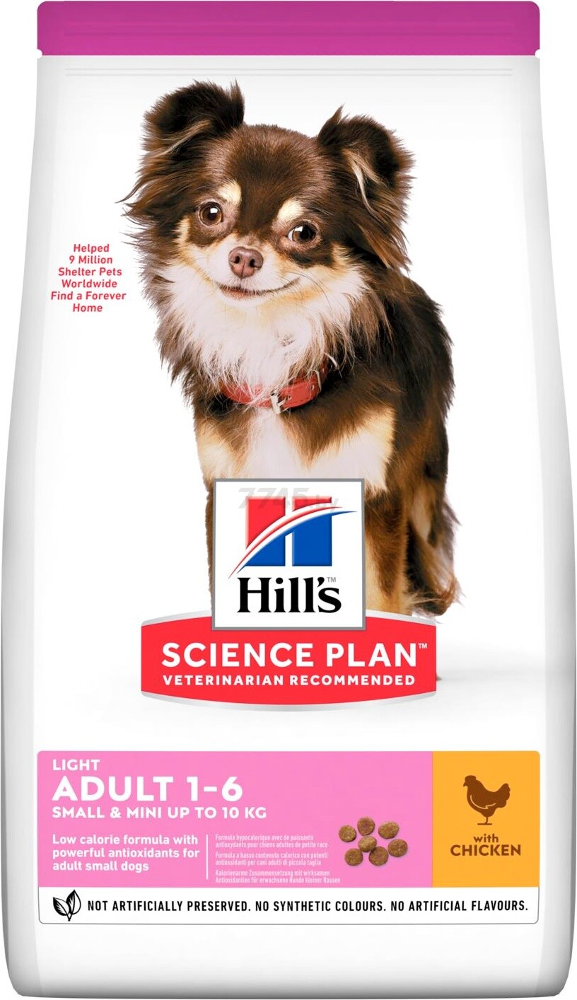 Сухой корм для собак HILL'S Science Plan Small & Miniature Light курица 1,5 кг (52742024745)