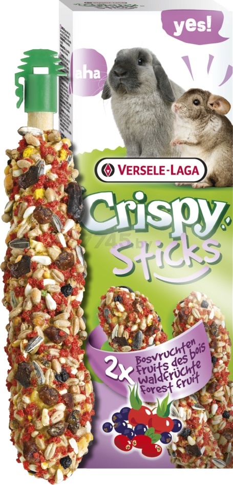 Лакомство для кроликов и шиншилл VERSELE-LAGA Crispy Sticks лесные фрукты 110 г (462062) - Фото 2