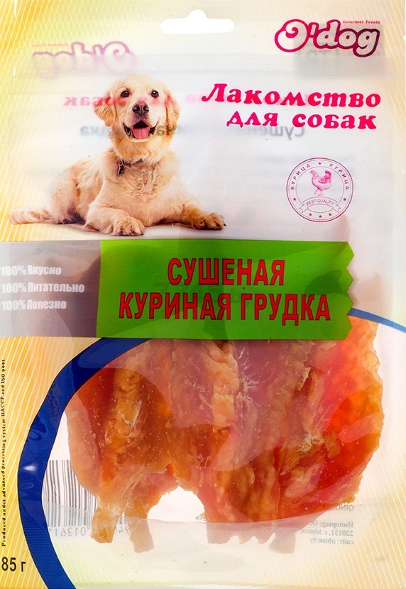 Лакомство для собак ODOG Сушеная куриная грудка 85 г (6940211012611)