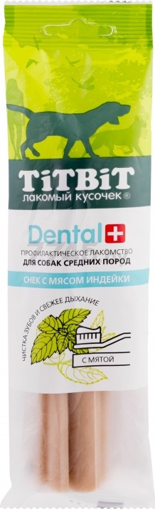 Лакомство для собак TITBIT Dental Снек с мясом индейки 85 г (4690538014479)