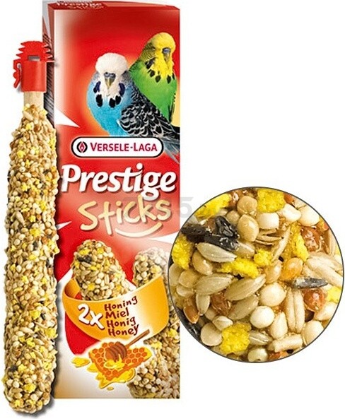 Лакомство для волнистых попугаев VERSELE-LAGA Prestige Sticks семена и мёд 60 г (422308) - Фото 2