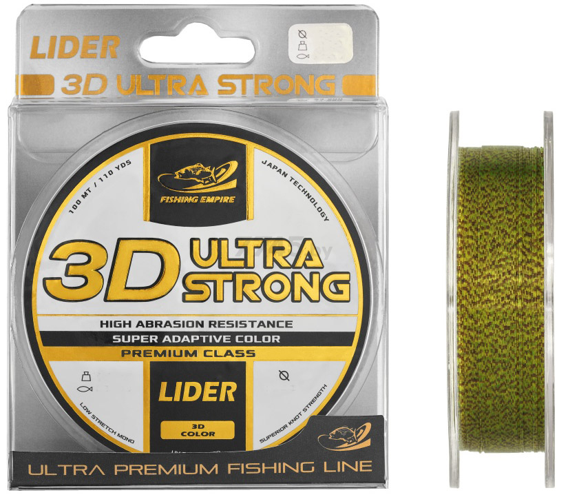Леска монофильная LIDER 3D Ultra Strong 0,50 мм/100 м (3D-050)