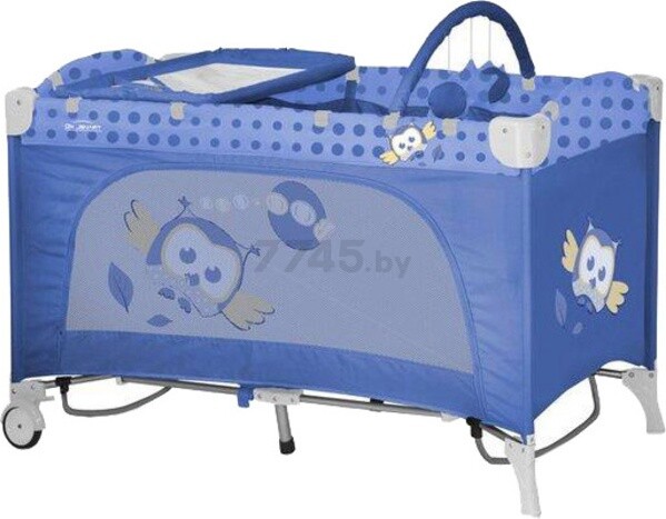 Манеж-кровать LORELLI Travel Kid 2 Rocker Blue Baby Owl (10080231418)