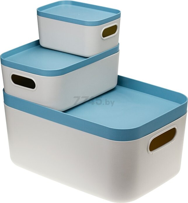 Коробка для хранения вещей пластиковая 6,2 л IDEA Инфинити серо-голубой (М2346) - Фото 2