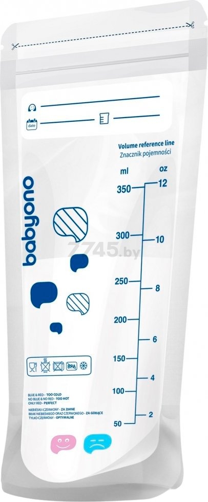 Пакет для хранения молока BABYONO с индикатором температуры 20 штук (1099) - Фото 3