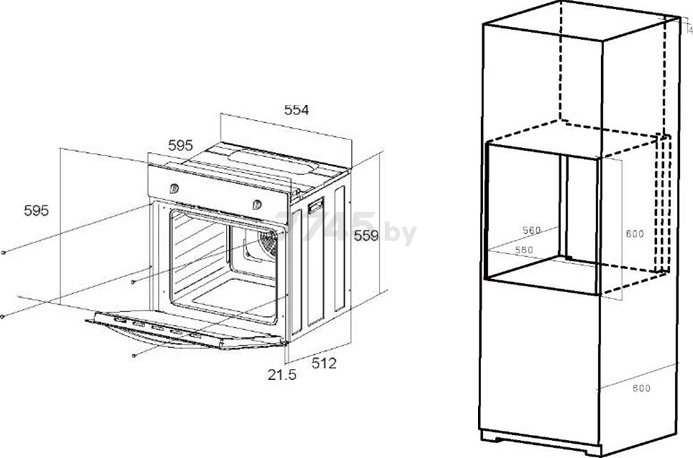 Шкаф духовой электрический MAUNFELD EOEM.589W - Фото 3