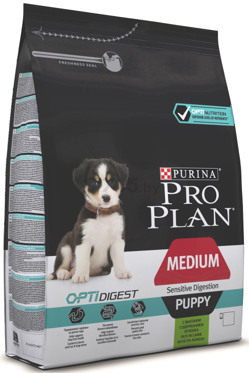 Сухой корм для щенков PURINA PRO PLAN Medium Puppy Sensitive Digestion ягненок с рисом 3 кг (7613035214811) - Фото 3