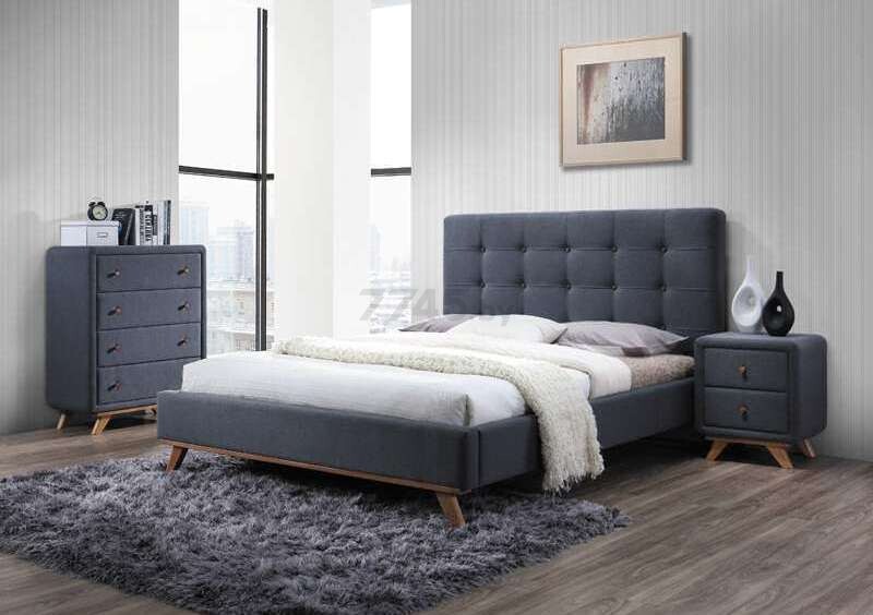 Кровать двуспальная SIGNAL Melissa серый 160х200 см (MELISSA160SZ)