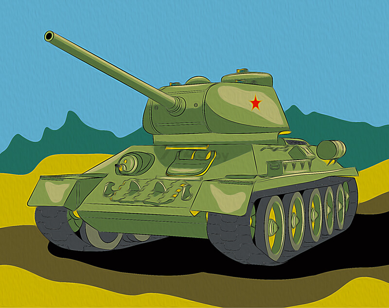 Картина по номерам АРТВЕНТУРА Mini Танк Т-34 16,5х13 см (16130059)