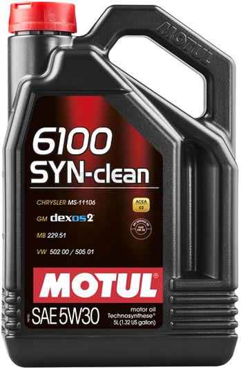 Моторное масло 5W30 полусинтетическое MOTUL 6100 Syn-Clean 5 л (107948)