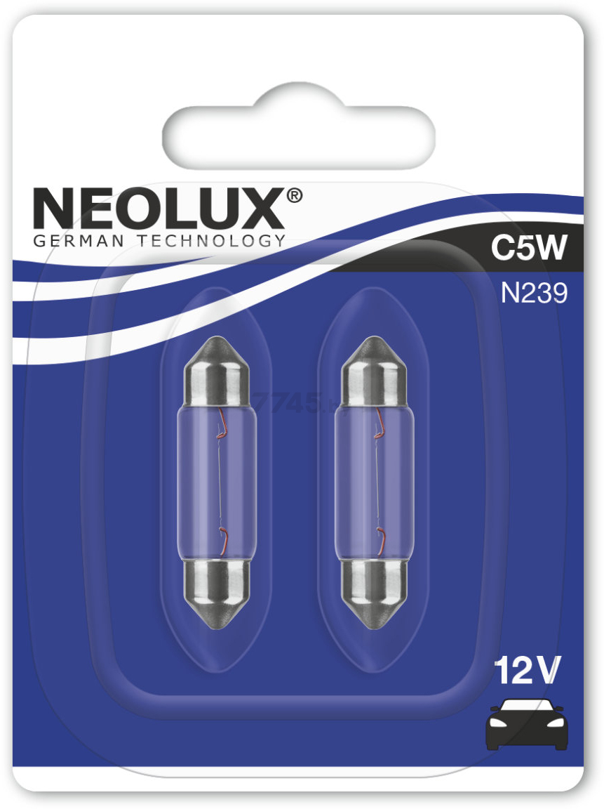 Лампа накаливания автомобильная NEOLUX Standard C5W 2 штуки (N239-02B) - Фото 2