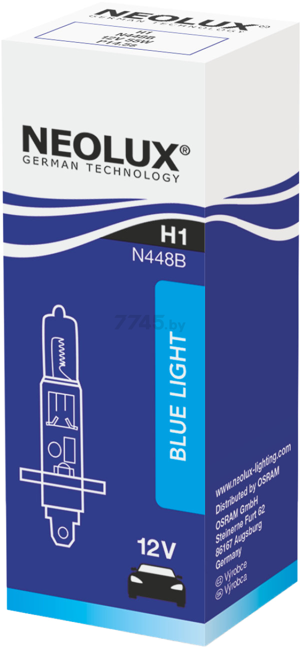 Лампа галогенная автомобильная NEOLUX Blue Light H1 (N448B) - Фото 2