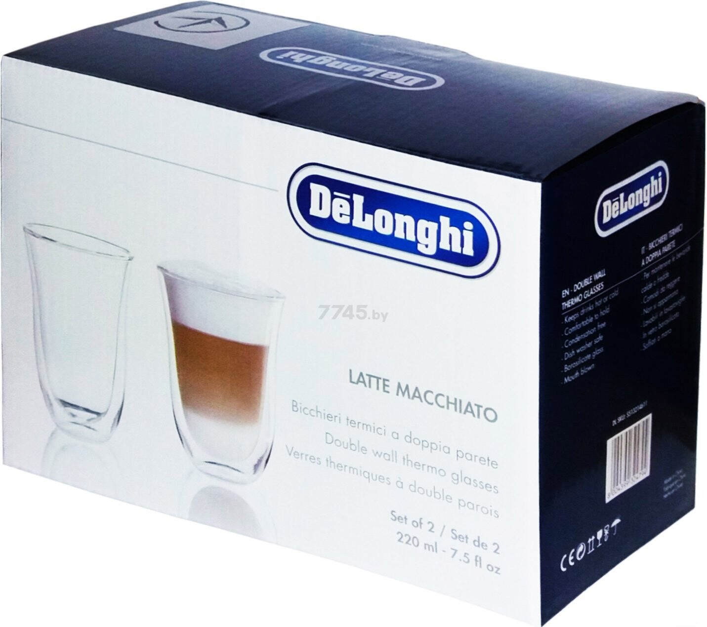 Набор стаканов DELONGHI Latte Macchiato с двойными стенками 2 штуки 220 мл - Фото 2