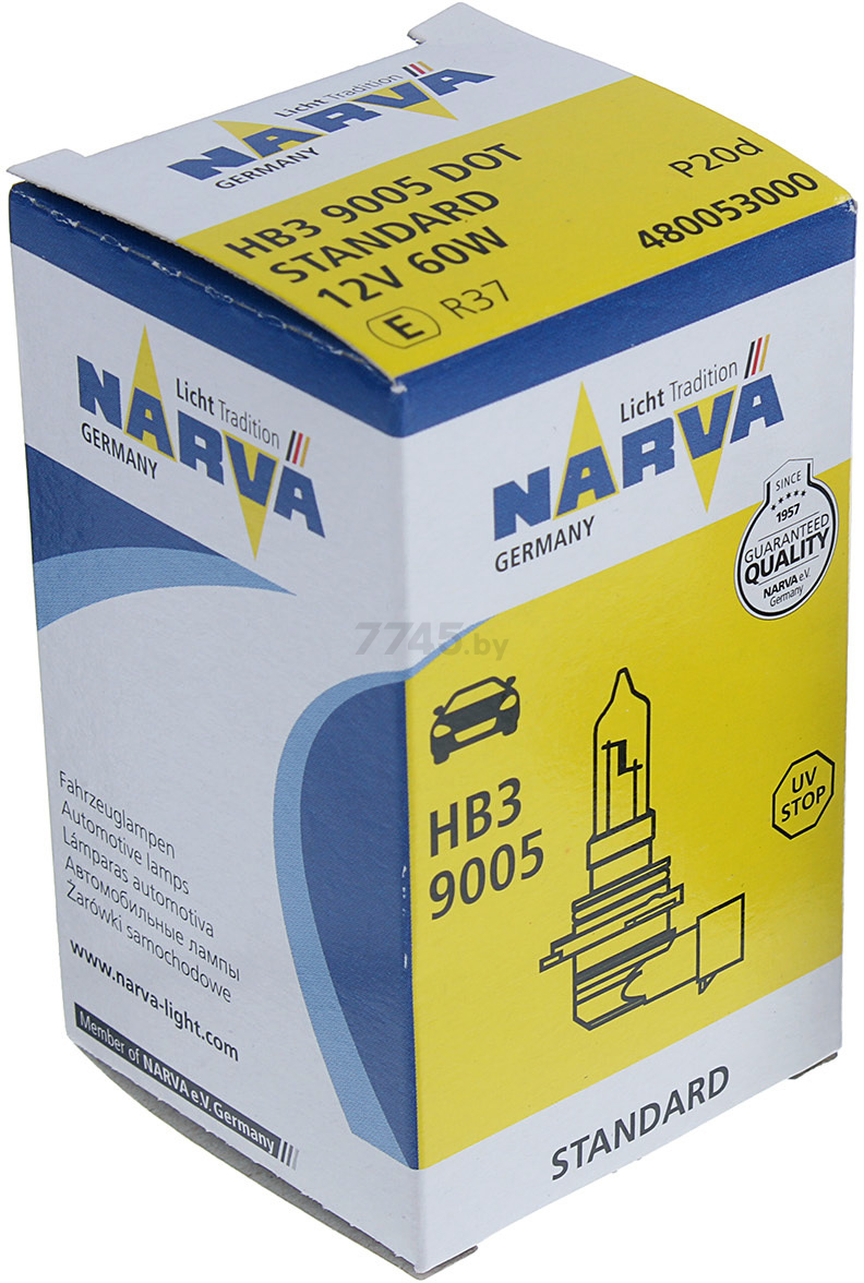 Лампа галогенная автомобильная NARVA Standard HB3 (48005) - Фото 2
