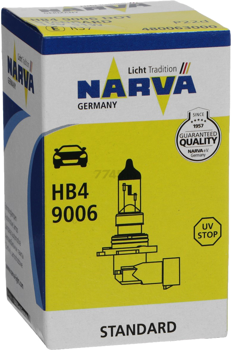 Лампа галогенная автомобильная NARVA Standard HB4 (48006) - Фото 4