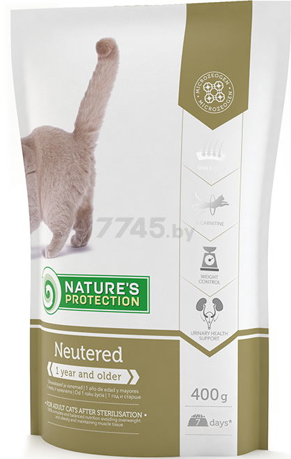 Сухой корм для стерилизованных кошек NATURE'S PROTECTION Sterilised 0,4 кг (NPS45775) - Фото 2