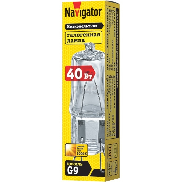 Лампа галогенная G9 NAVIGATOR JCD9 40 Вт (94215) - Фото 2