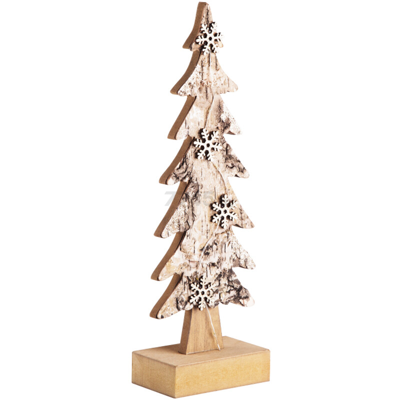 Фигура деревянная с подсветкой NEON-NIGHT Ель со снежинками 9,5х6х31 см (504-013) - Фото 6