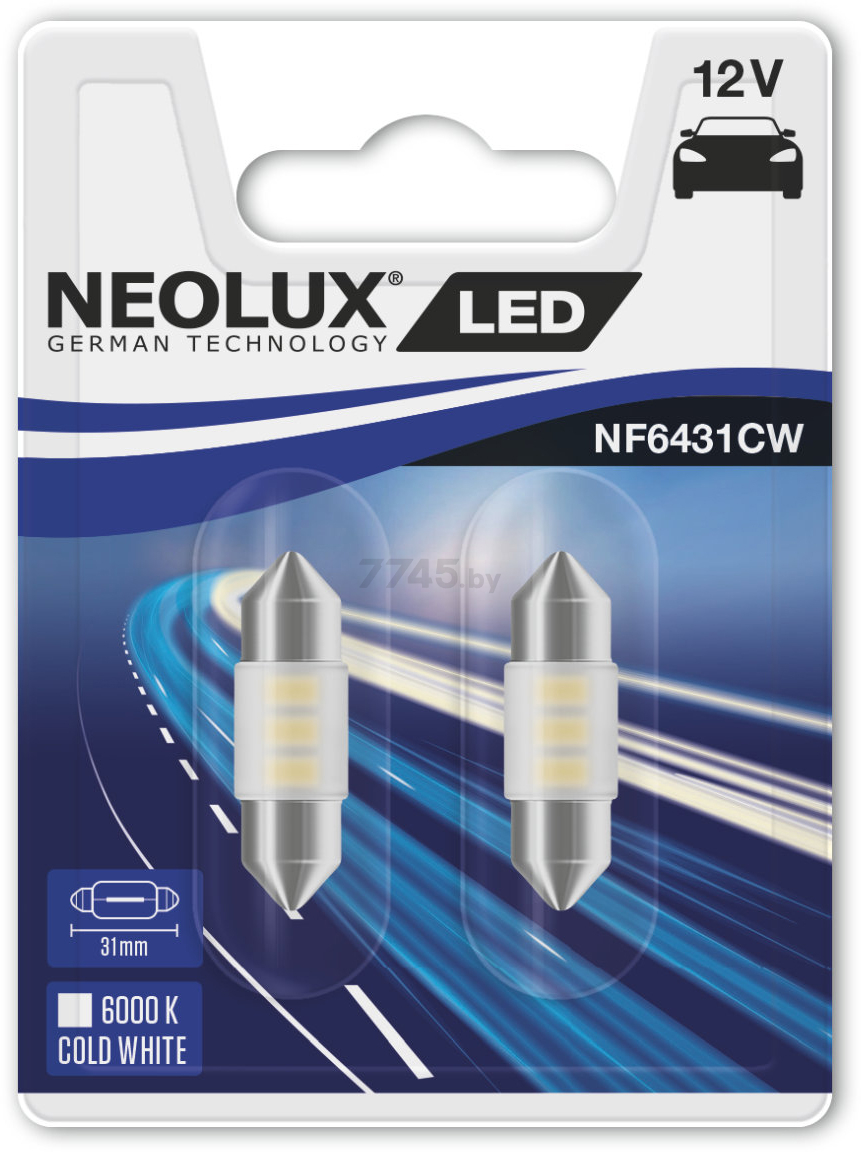 Лампа светодиодная автомобильная NEOLUX LED C5W 2 штуки (NF6431CW-02B) - Фото 2