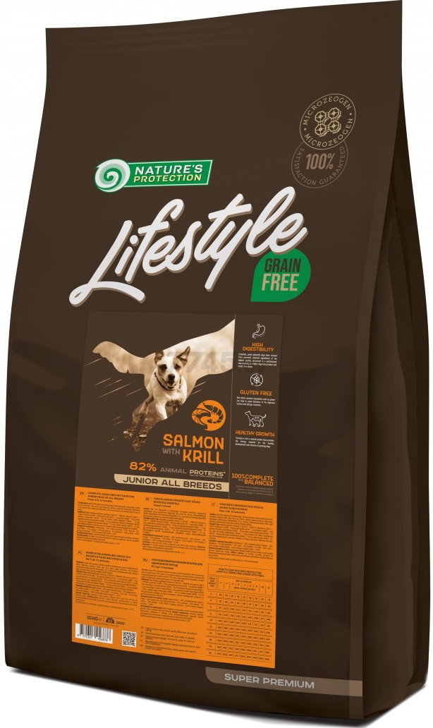 Сухой корм для щенков беззерновой NATURE'S PROTECTION Lifestyle Grain Free Junior лосось с крилем 10 кг (NPLS45687) - Фото 2