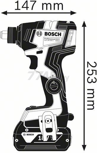 Гайковерт аккумуляторный ударный BOSCH GDX 18V-200 C Professional (06019G4201) - Фото 11