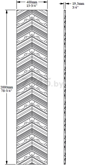 Декоративная панель ORAC DECOR Chevron 2000х400х20 мм (W130) - Фото 6