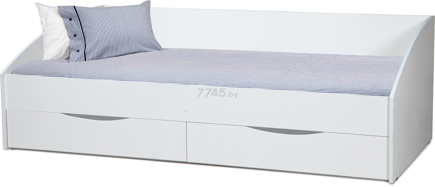 Кровать односпальная ОЛМЕКО Фея 2.0 симметричная белый/белый 90х200 см